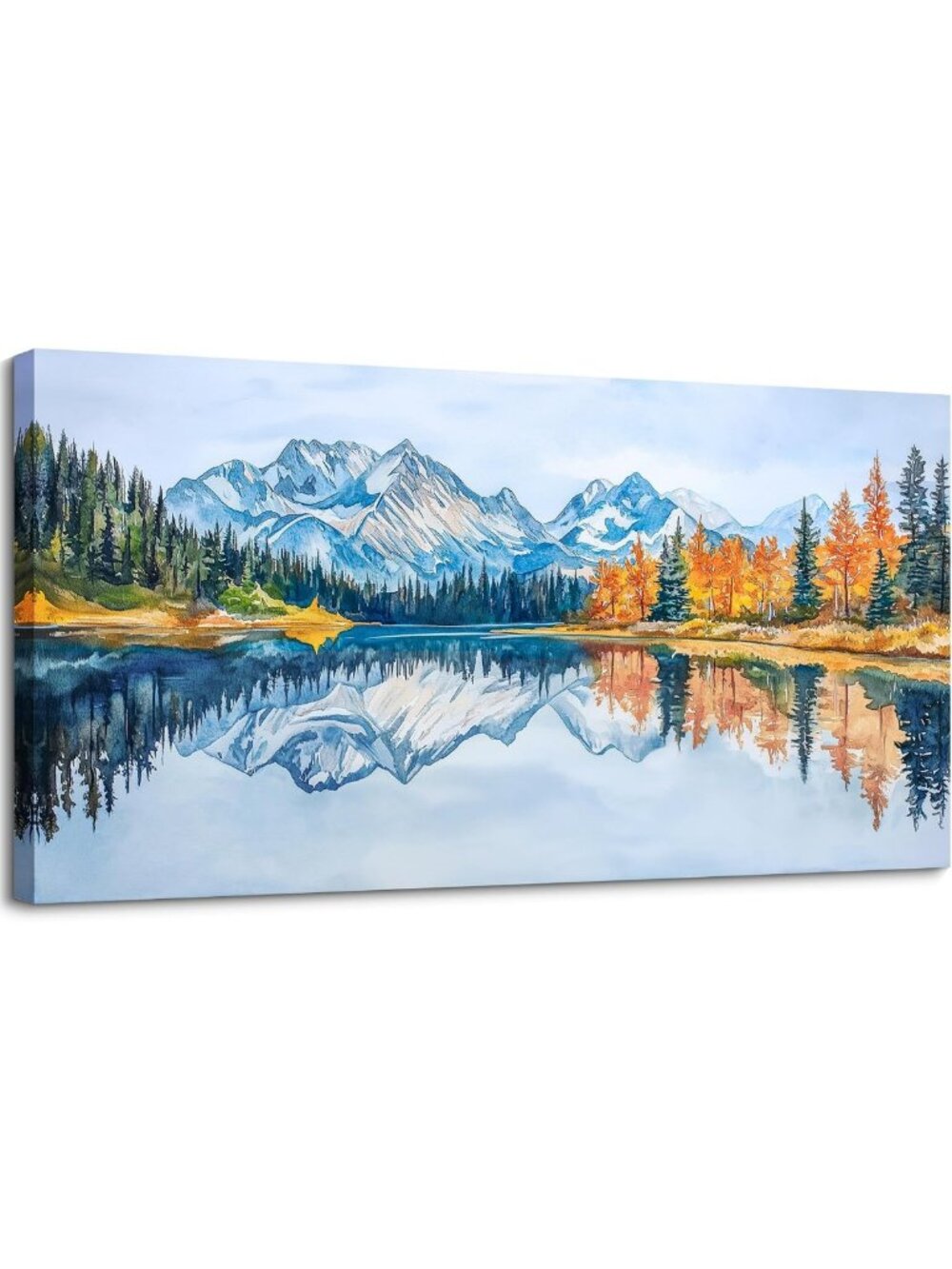 Oversized Extra Large Snowy Mountain Canvas Wall Art - Nature Landscape Decor
